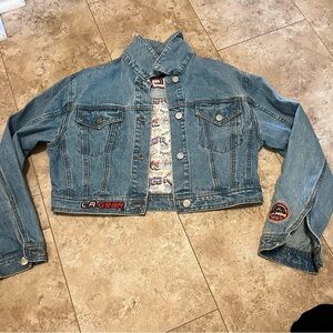 Forever 21 cropped blue jean jacket